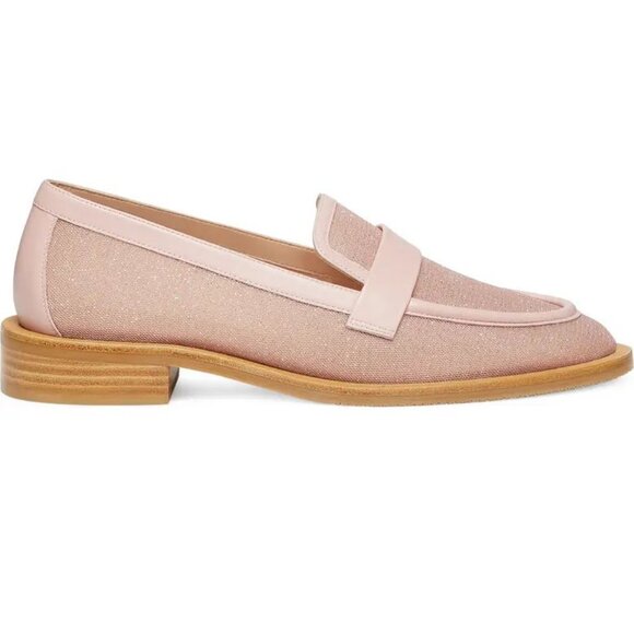 Stuart Weitzman Palmer Slip on LOAFERS Flats Size 6 Pink Shimmer Mesh NEW $475 - Picture 3 of 16